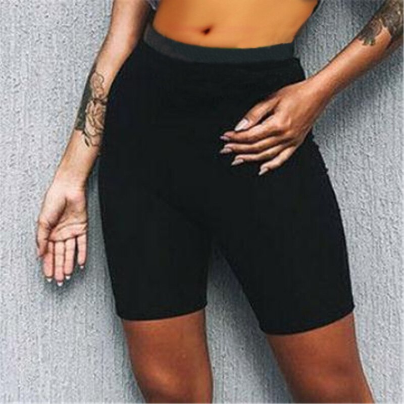 Vrouwen Zomer Fietsen Bike Shorts Stretch Basic Korte Solid Black Shorts Voor Vrouwen Vrouwelijke Kleding Pantalones Joggingbroek Strike: S