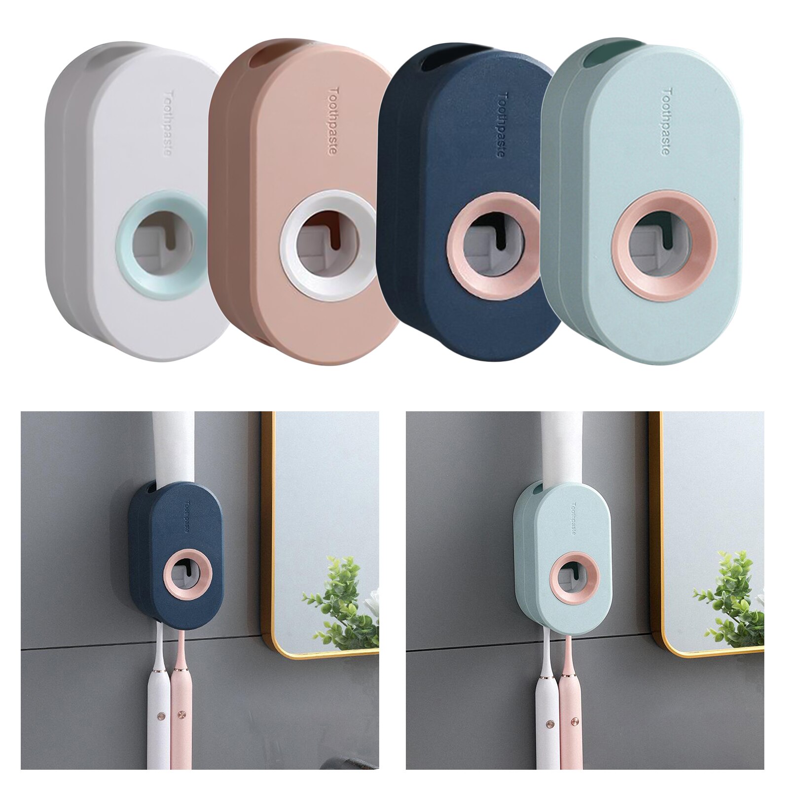 Adhesive automatic toothpaste squeezer wall-mounted toothpaste dispenser tooth brush holder rack wall stick toothpaste squeezer