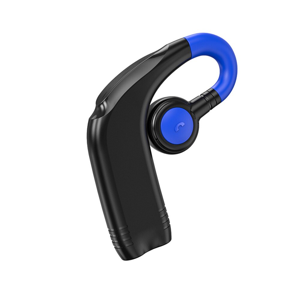 Enkele Oorhaak Lange Standy Capaciteit Headset Bluetooth 5.2 Draadloze Hoofdtelefoon Business Sport Muziek Oortelefoon Met Microfoon: blue and black