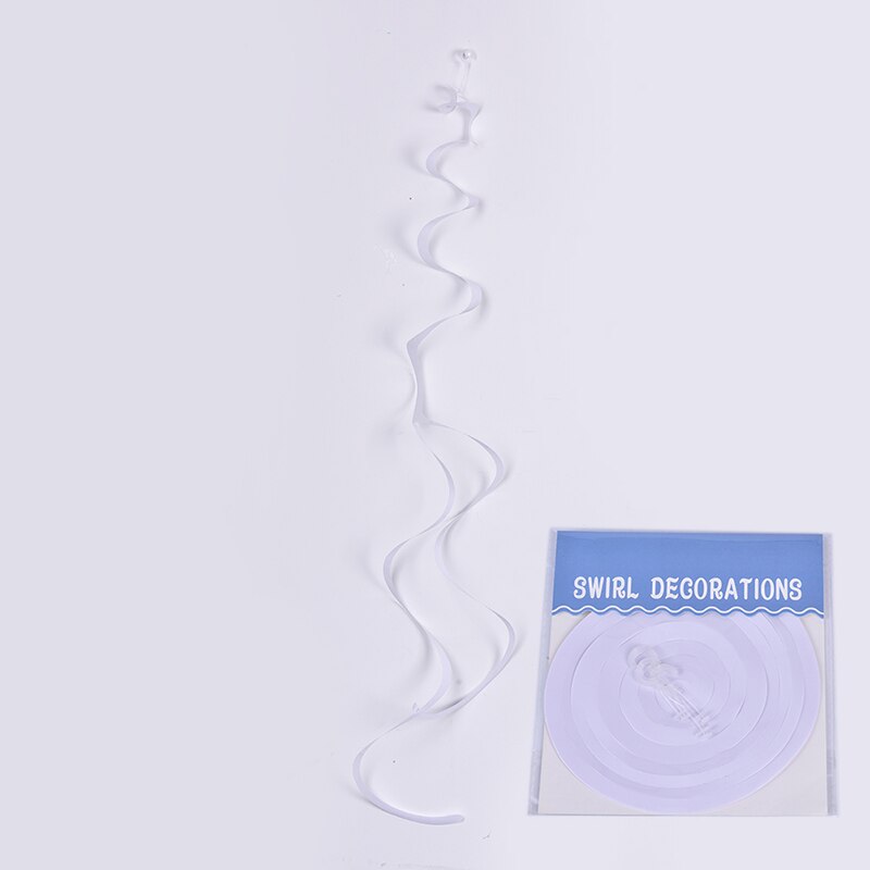 6 stuks/pak kleurrijke diy wervelbanners, decoratieve plafondhangers, metalen bruiloftsgunsten, verjaardagsdecoratie, slingers, feestbenodigdheden: Wit