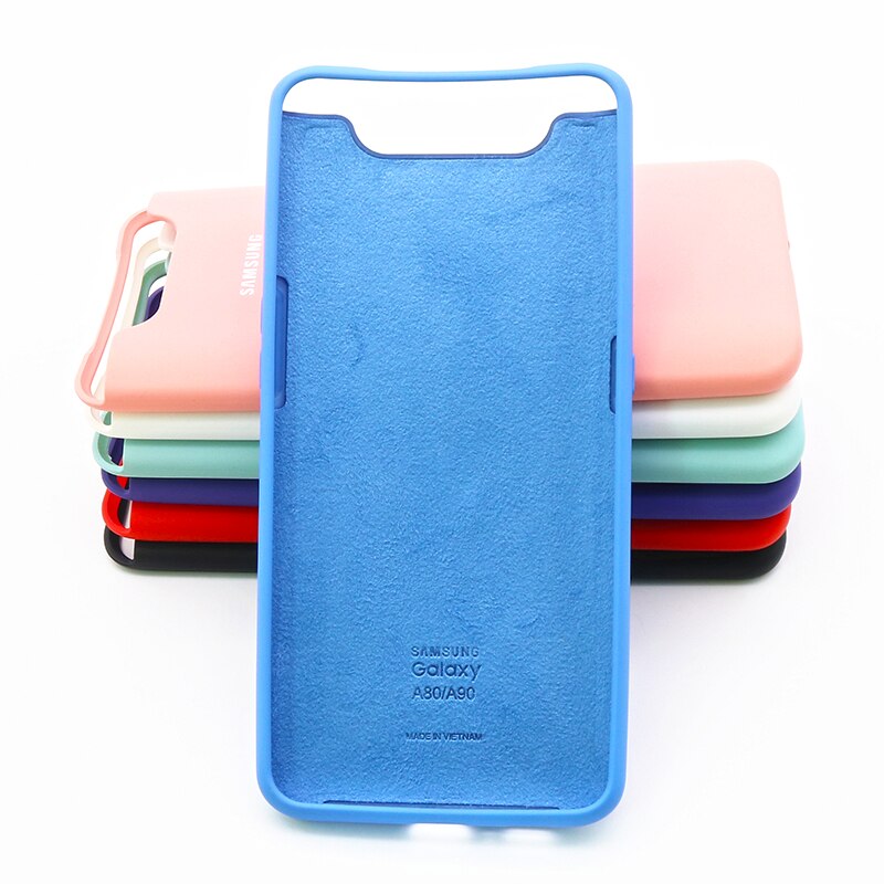 Samsung galaxy A80 A90 cubierta de silicona sedoso suave acabado líquido de silicona funda de carcasa para Galaxy A80 A90