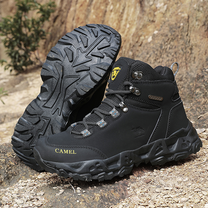 Zapatos de senderismo impermeables para exteriores para hombre, zapatillas de cuero para caminar, zapatos antideslizantes para escalar y senderismo, botas de trabajo cómodas para hombre