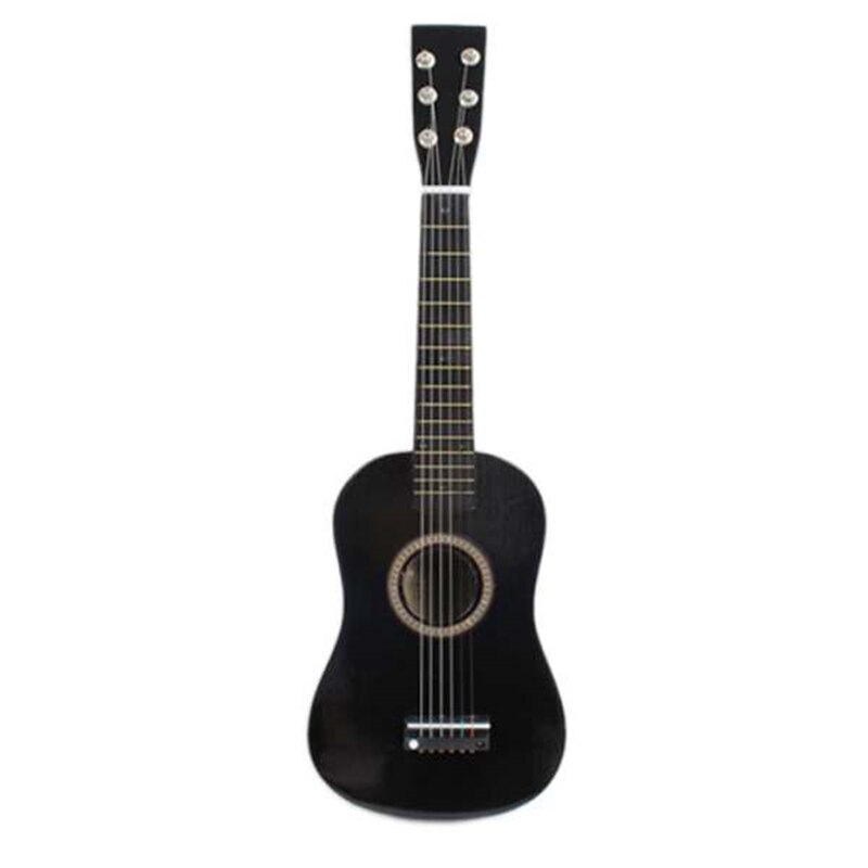 23Inch Gitaar Mini Gitaar Basswood Kid 'S Muzikale Speelgoed Akoestische Snaarinstrument Met Plectrum 1st String Zwart