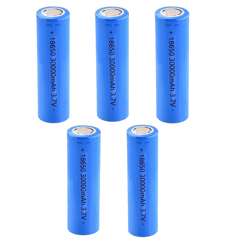 30000mAh 3.7V Li-ion Battery 18650 Li-ion Rechargeable Battery for LED Flashlight/electronic Gadget Cabinet Light: 5PCS Battery