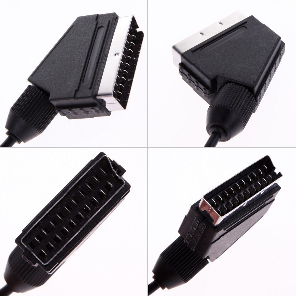 1.8M A/V TV Video Scart RGB Cable 21 pin Euro Scart Plug Cord Wire for Nintendo SNES Gamecube and N64 Console