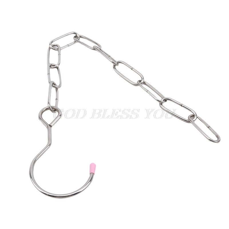 Stainless Steel Clothes Market Shop Display Hanging Chain Hooks With Ring Hanger: Default Title