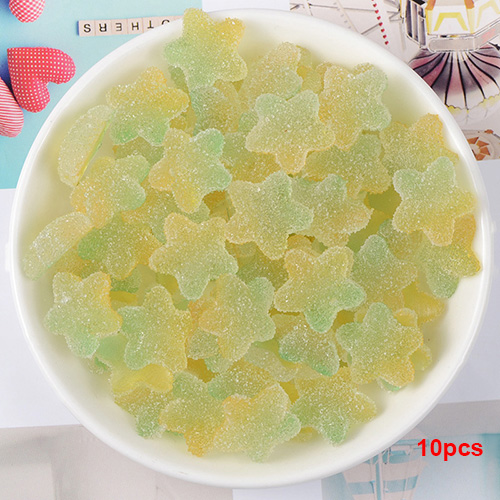 Boxi5pcs/10 Stks/pak Slime Charms Resin Star Additieven Benodigdheden Diy Kit Filler Decor Voor Pluizige Clear Cloud Slime Klei: Yellow 10pcs