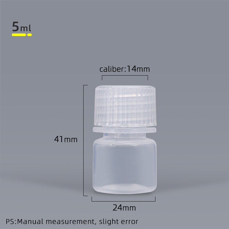UMETASS Empty Plastic Bottle with Lid Food Grade cosmetic container travel Refillable Bottle 20ml/30ml/40ml/100ml/250m/500ml: 5ML-clear-PP