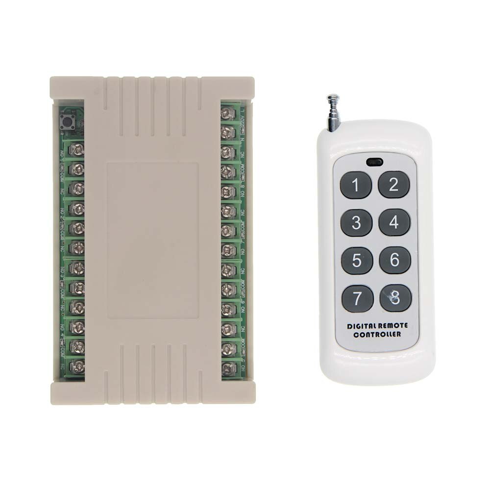 500m AC 220V 8 CH Channel 8CH RF Wireless Remote Control LED Light Bulb Switch System Receiver + Transmitter, 315 433 MHz: 1 / 315 MHz