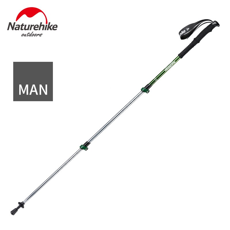 Bastones de senderismo ultraligeros para hombre y mujer, bastones de senderismo con empuñaduras EVA absorbentes de sudor, para montañismo: Green for Man