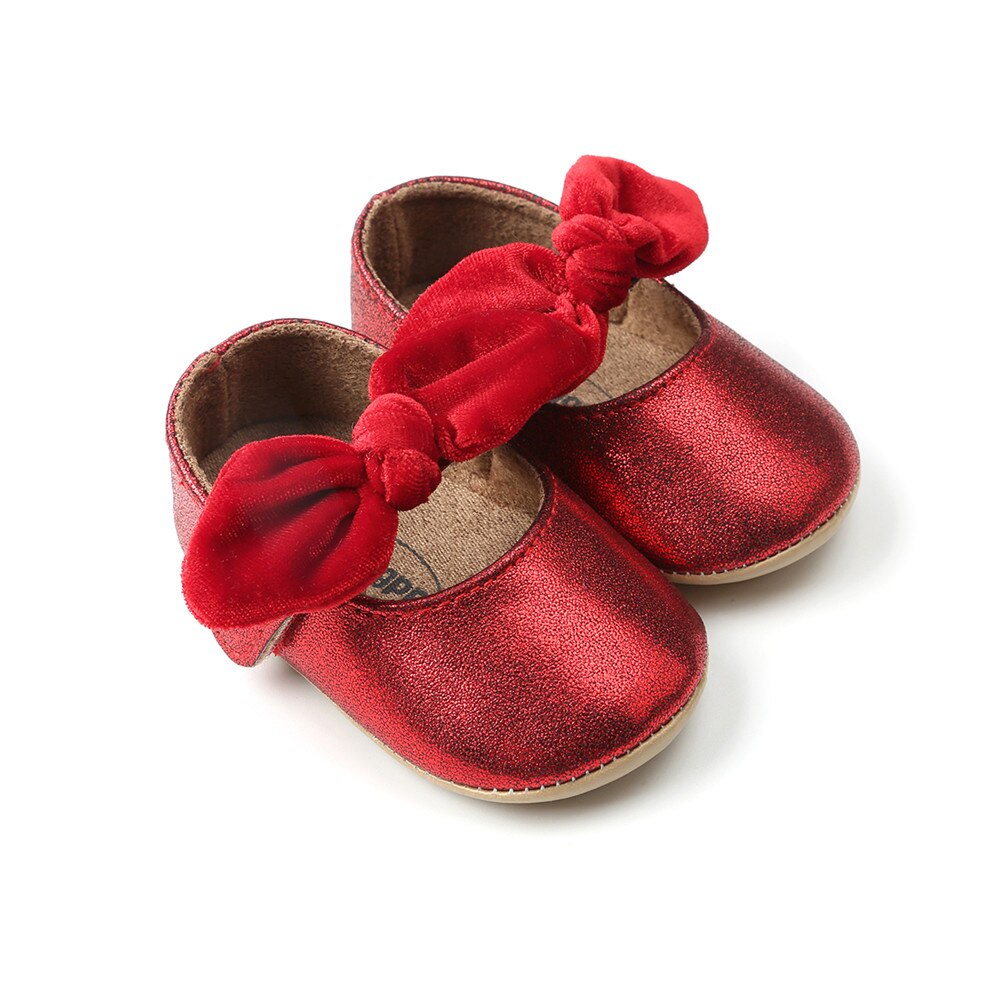 Pudcoco baby pige sko hvid blonder barnedåb pre-walker sko 0-18 måneder størrelse 1.2.3.4.5: Rød / 3