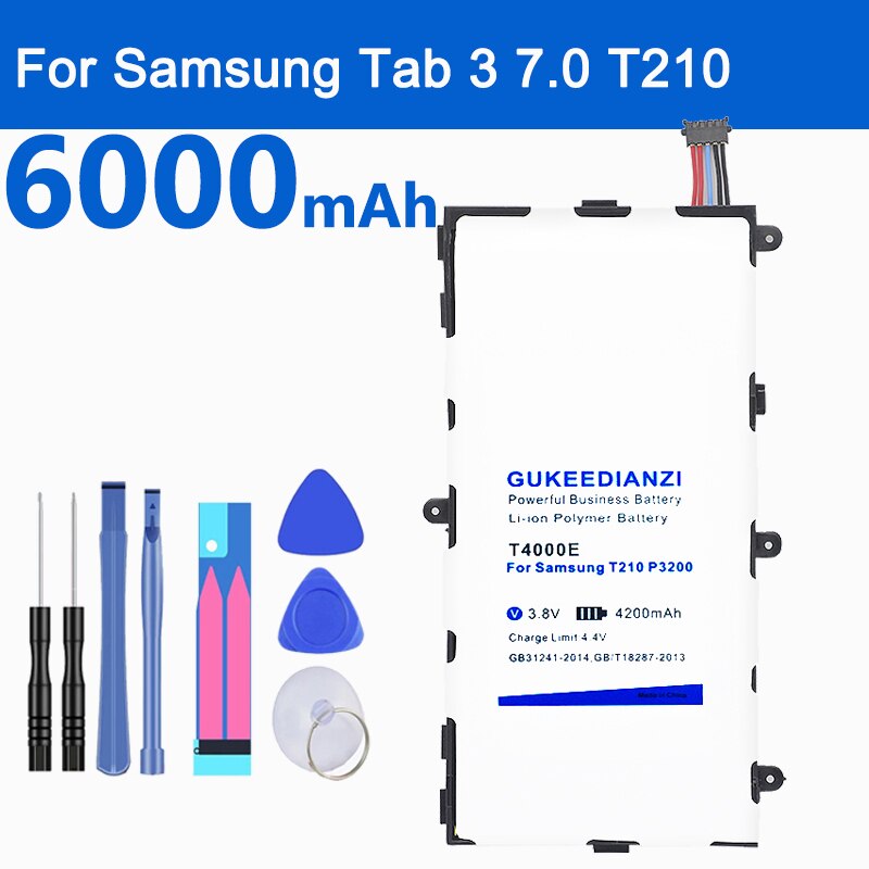 Gukeedianzi T4000E 6000 Mah Batterij Voor Samsung Galaxy Tab 3 7.0 Sm T210 T211 T215 Gt P3210 P3200 Lithium Tablet pc Batterijen