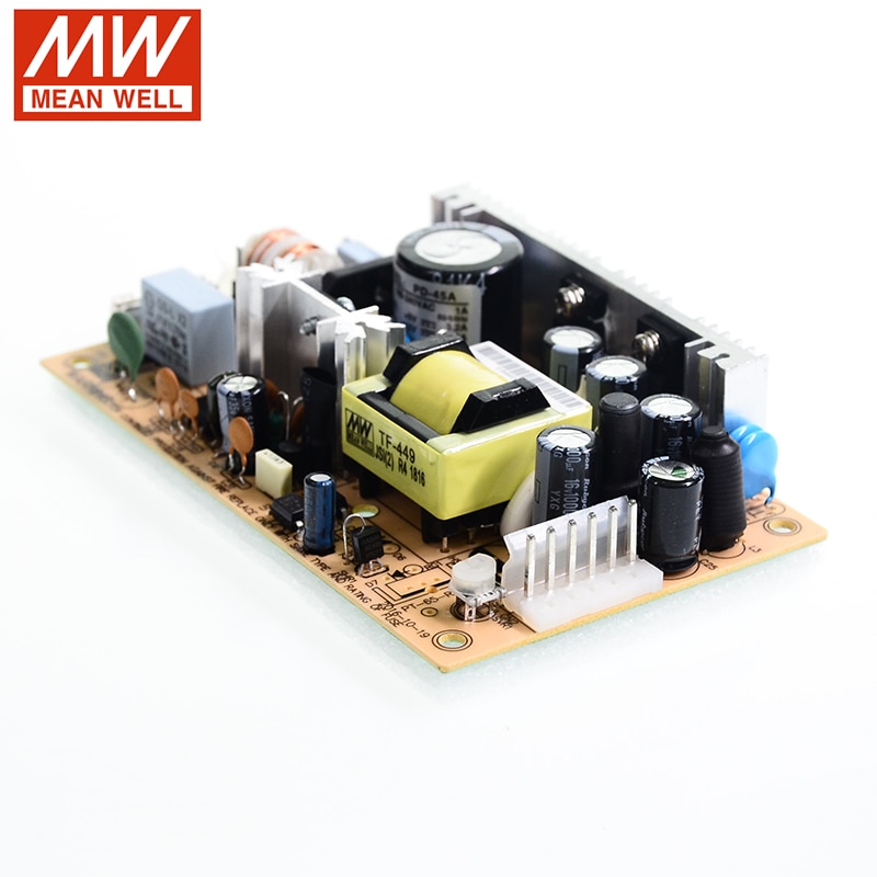 Middelbrønd pd -45a 40w 5v 12v dual output switching power supply 110v/220v ac  to 5v 12v dc 3.2a 2a pcb type open frame smps