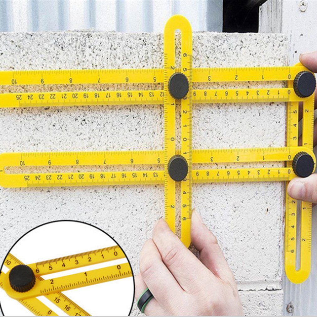 Multifunctional plastic ruler four-sided Measuring Angle Finder Protractor Multi-Angle Ruler Layout Tool Angle Ruler