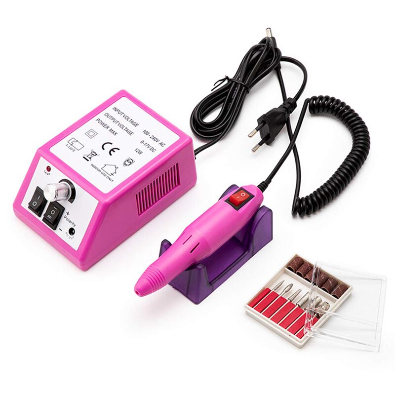 Electric Nail File Adjustable Speed Electric Nail Drill Manicure Set File pink + purple Machine Set Kit with 30 Drill: Light Green