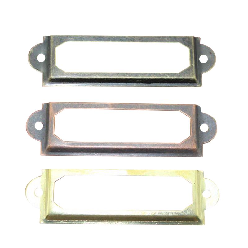 50 Pack Office Library File Drawer Cabinet Card Tag Label Holder Metal Frame 94PC