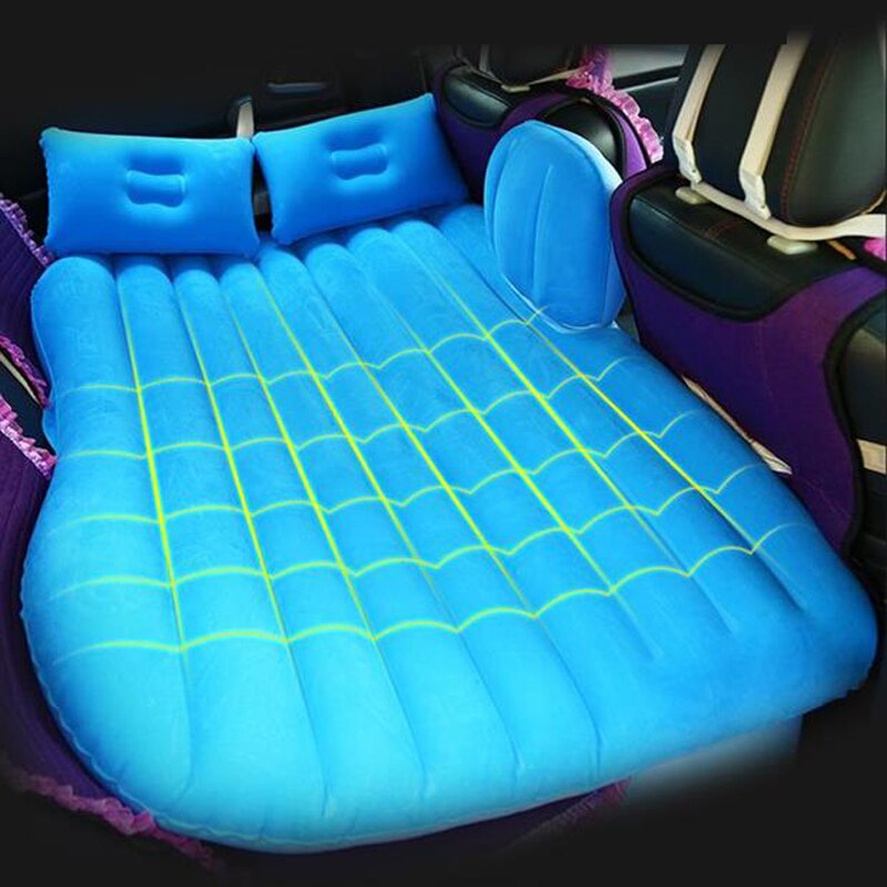 Auto Luchtbed Auto Shock Matras Auto Massaal Luchtbed Outdoor Reizen Air slaapbank bed Auto opblaasbare reizen bed: Blauw