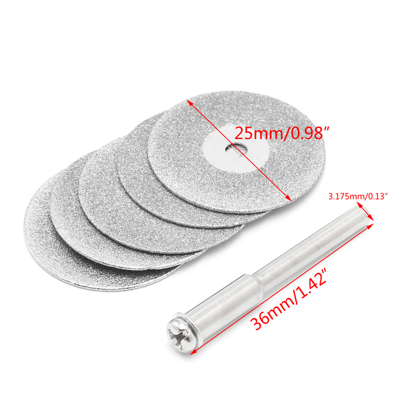Diamant Zaagschijf Set - 5 Stuks - 20-30mm - Dremel Accessoire - Vernikkeld Staal: 125mm