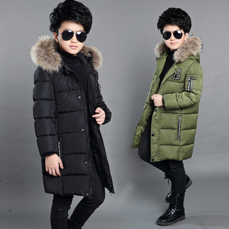 Jakke til dreng efterår vinterfrakke børn varm tyk bomuld børn overtøj teenage drenge tøj varme parkaer overall