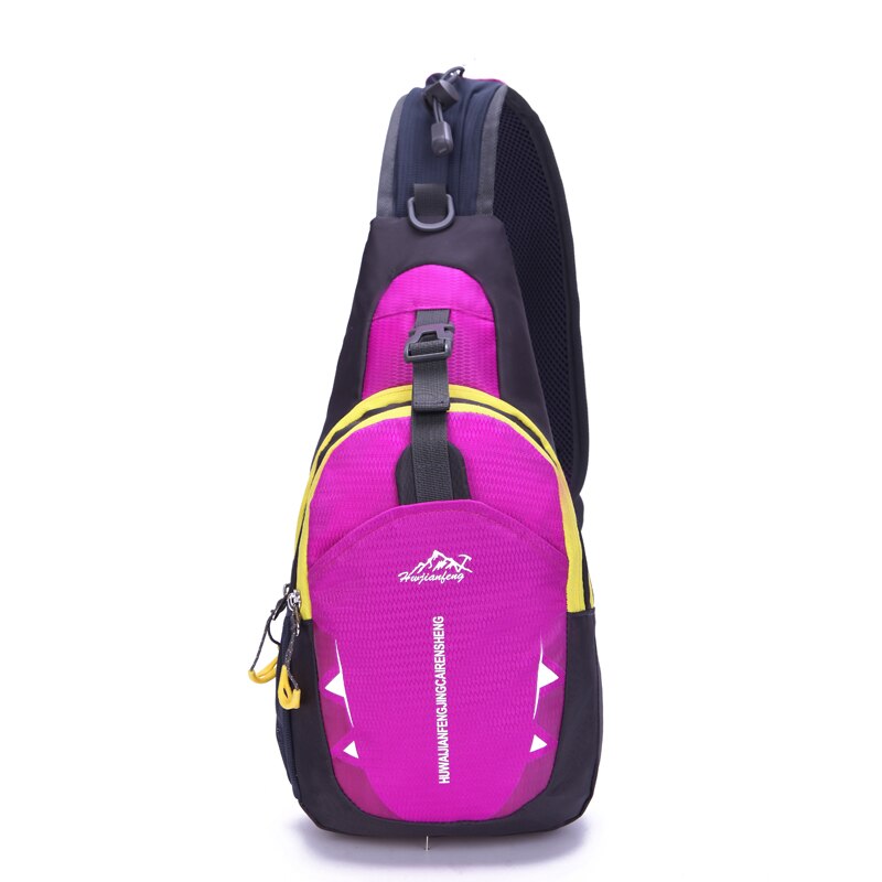 High Capacity Waterproof Chest Bag Camping Outdoor Travel Bags Women Men Travel Hiking Shoulder Sling Backpack: Rose red