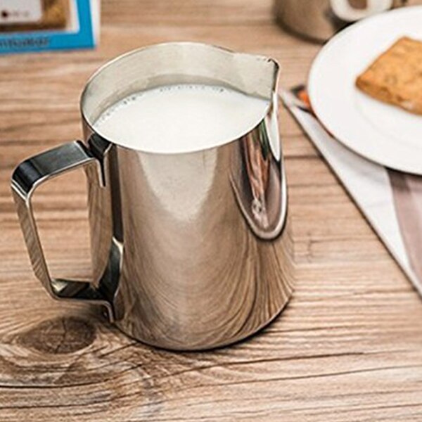 Melkemugge kanne melkeboller i rustfritt stål til melkeskummer håndverk kaffe latte melkeskummende mugge latte Kunst  (200ml)