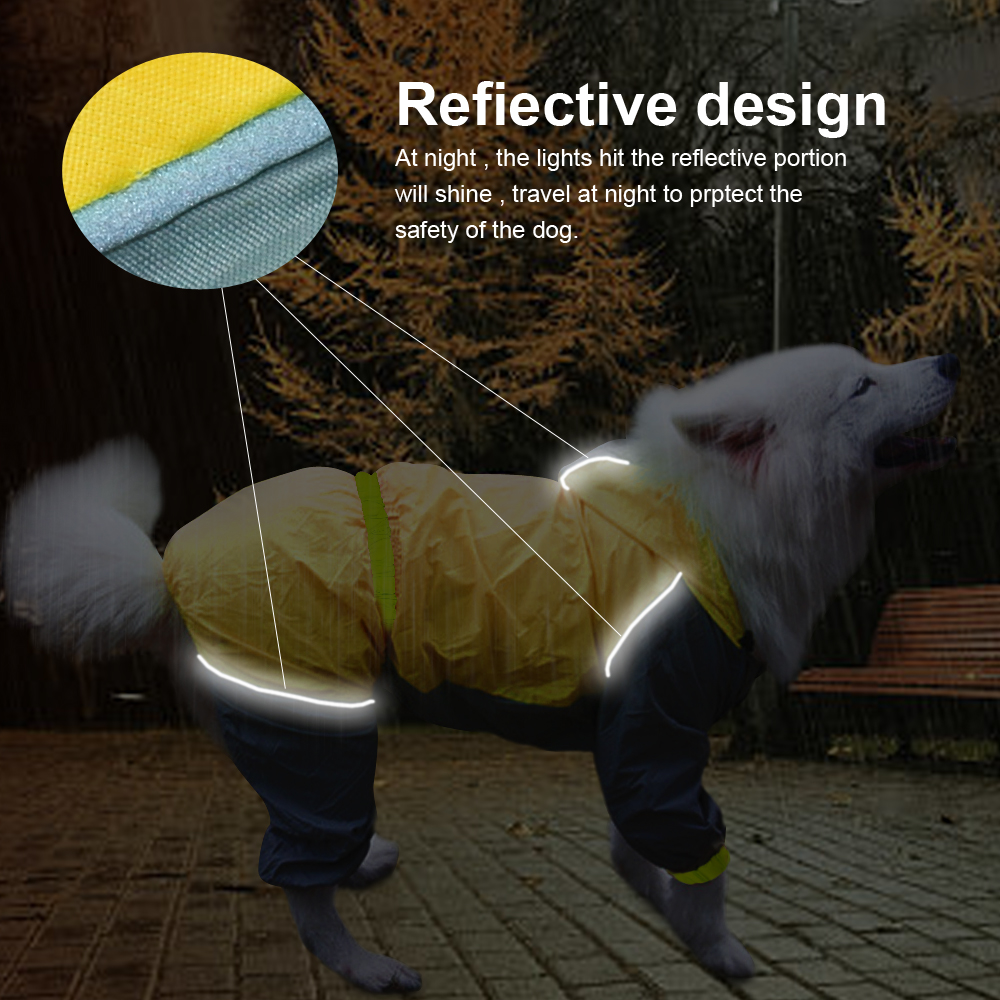 Waterdichte hond regenjas reflecterende honden regen jas veiligheid regenjas hond overalls Poncho kleding voor kleine middelgrote grote honden
