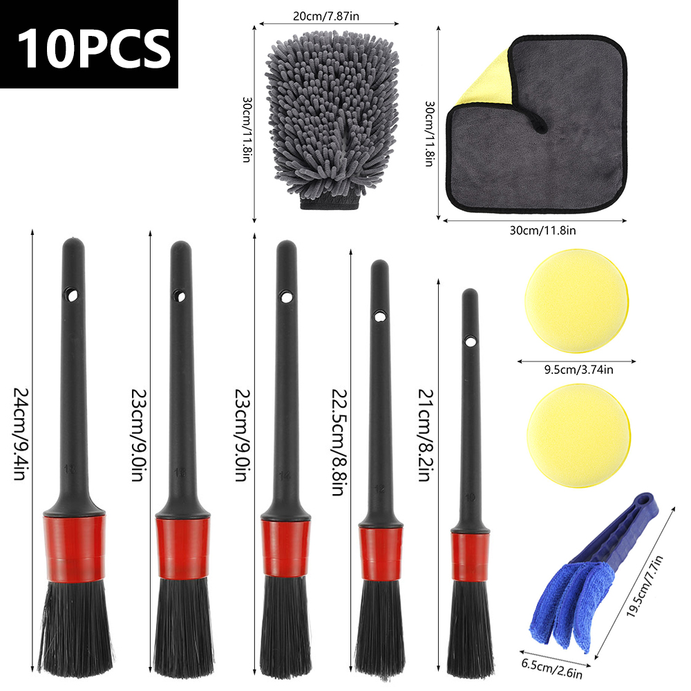 Car Cleaning Detailing Brush Set Dirt Dust Clean Brush Car Motorcycle Interior Exterior Leather Air Vents Care Clean Tools