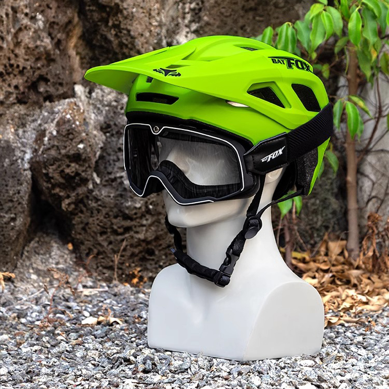 BATFOX Neuer Fahrradhelm, Schutzbrille, Komfortfutter, verstellbar, für Berg Straße, Radfahren, Sicherheitshut, Herren und Damen, MTB, Fahrradhelme: l / Licht Gelb
