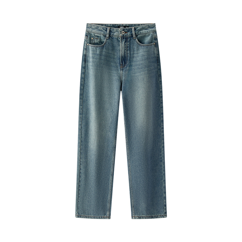 Semir Jeans Women Vintage Long Trousers Spring Wide-leg Trousers Comfortable Soft Versatile Trousers: S / Blue