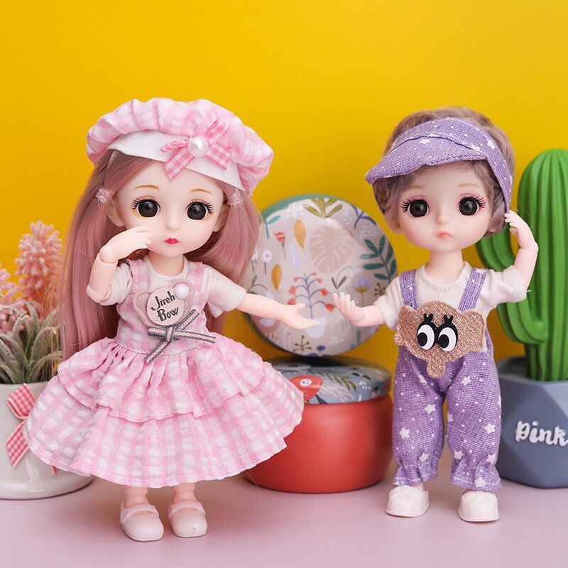 16cm Movable Joints Doll Princess Girl Children Toy Bjd Doll Full Set