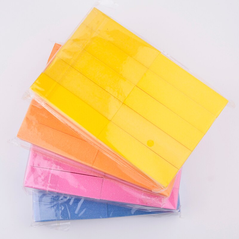 Bloc de ponçage pour vernis à ongles, couleur bonbon, 4 côtés, lime à ongles, outils de soins pour manucure et pédicure, Gel acrylique UV, 5 pièces/lot