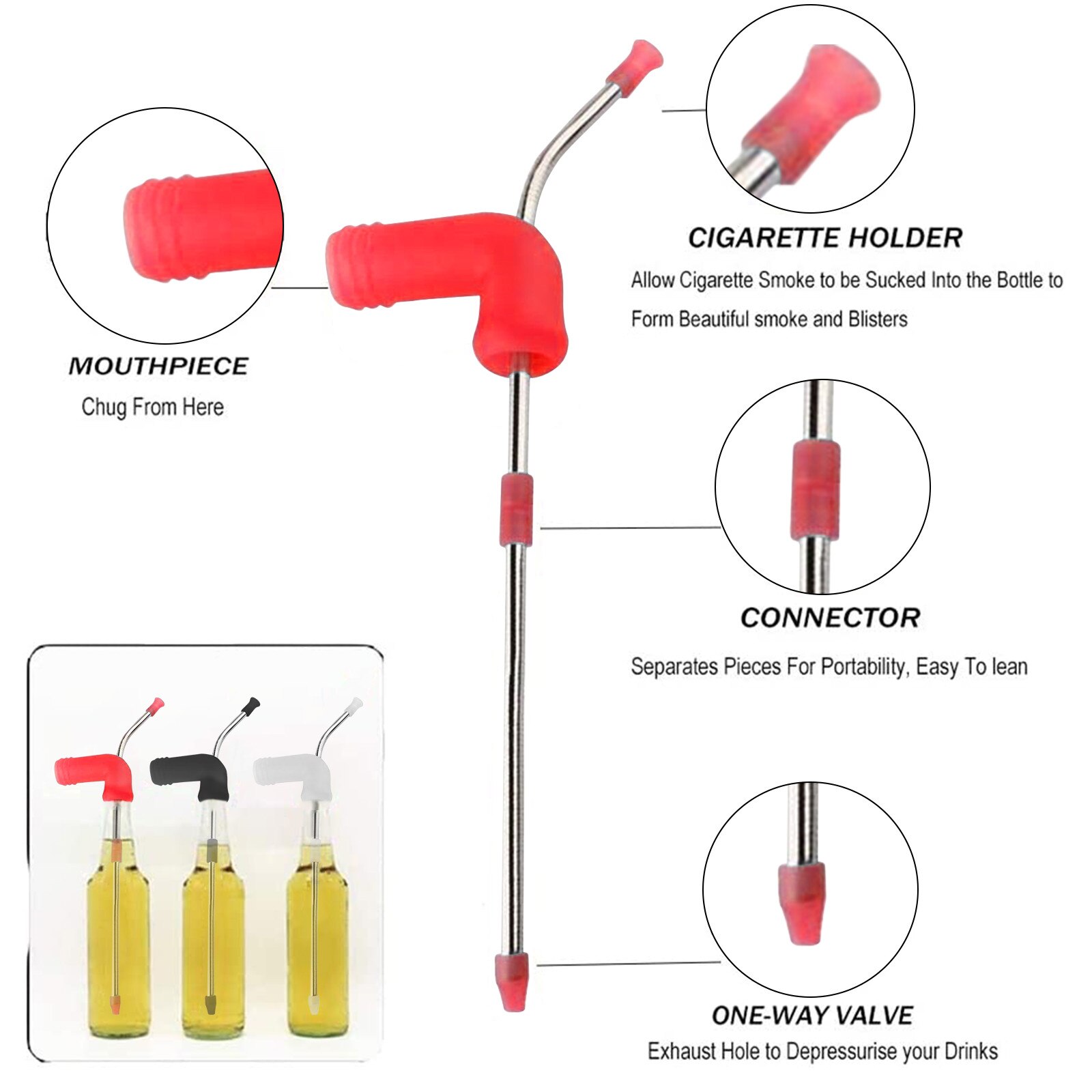 Party trinken spiel zubehör Tragbare Bahre Schnorchel Gerät Sicher Unterhaltung Tragbare Gerade Stroh Stil Trinken Trichter