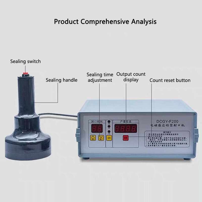 DCGY-F200 Portable Induction Sealing Machine Aluminum Foil Capper Honey Packaging Equipment (20mm-90mm) YZ