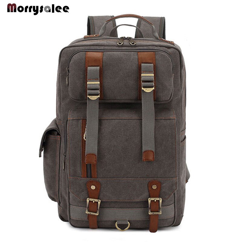 Mannen Schouders Rugzak Mannen Rugzak Canvas Rugzak Europa Grote Sport Riem Decoratie Rits 36-55 liter