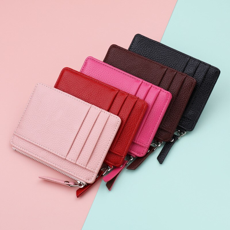 Ultra-Thin Card Holder Coin Purse Zipper Card Holder Candy-Colored Bank Card Holder Multifunctional Portable Card Holder