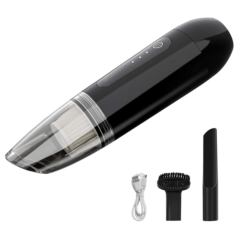 Cordless Car Vacuum Cleaner 6500Pa Rechargeable Portable Handheld Cordless Auto Vacuum Cleaner for Cars Home: Black