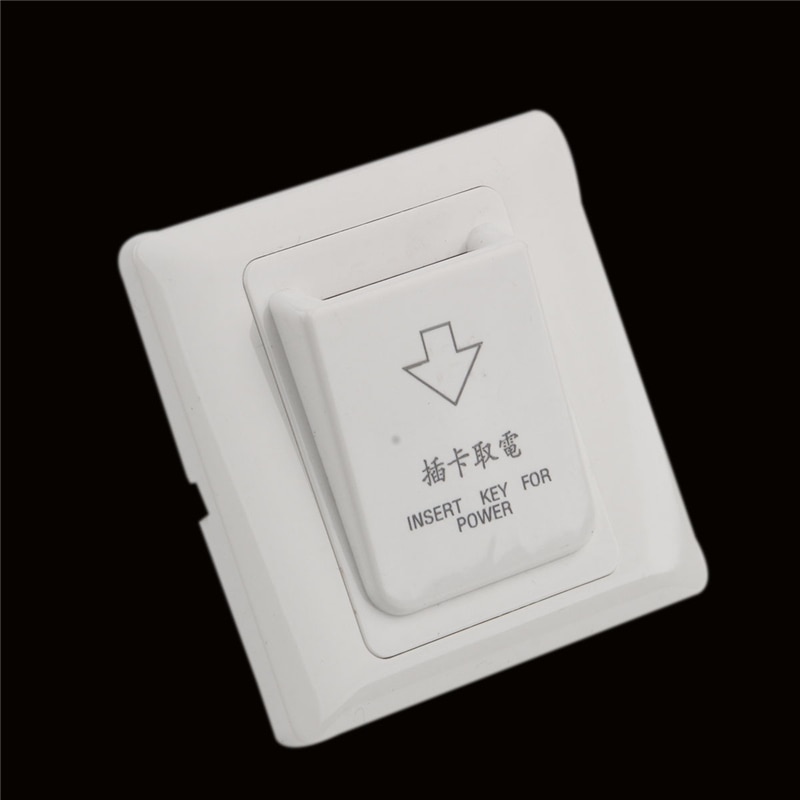 86x86mm Hotel Magnetic Card electric Switch 220V/25A push button Insert Key electrical power control socket