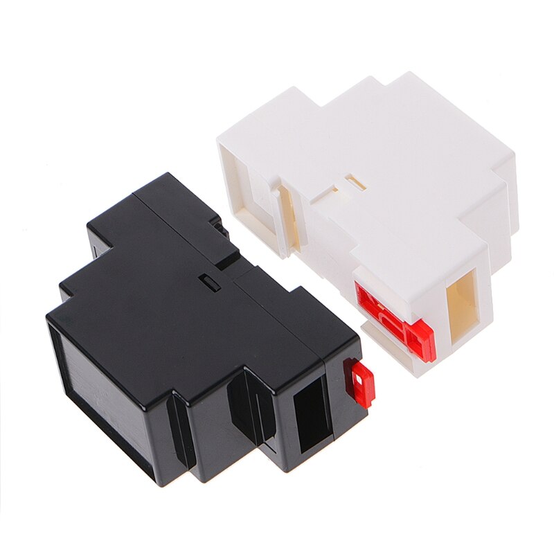 2Pcs Plastic Electronic Project Case DIN Rail Junction Box 88x37x59mm