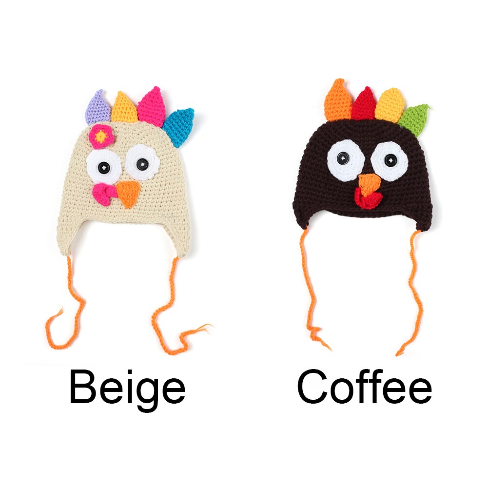 Pigtail kasket håndlavet varm fotografering rekvisitter sød baby spædbarn med fletninger kalkun strikket børn hue thanksgiving hat