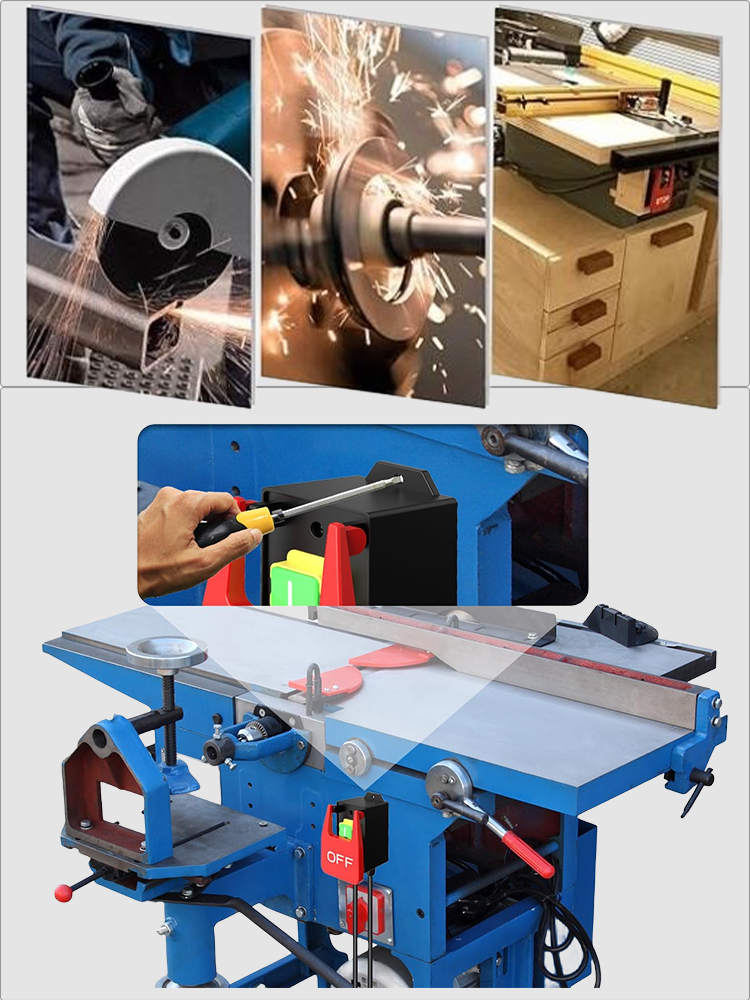 Einphasen-Sicherheits-Null spannungs schalter mit Stecker, Maschinen schalter zum schnellen Ausschalten der Drehmaschine, Fräs tisch, Fräser, 220V-250VAC