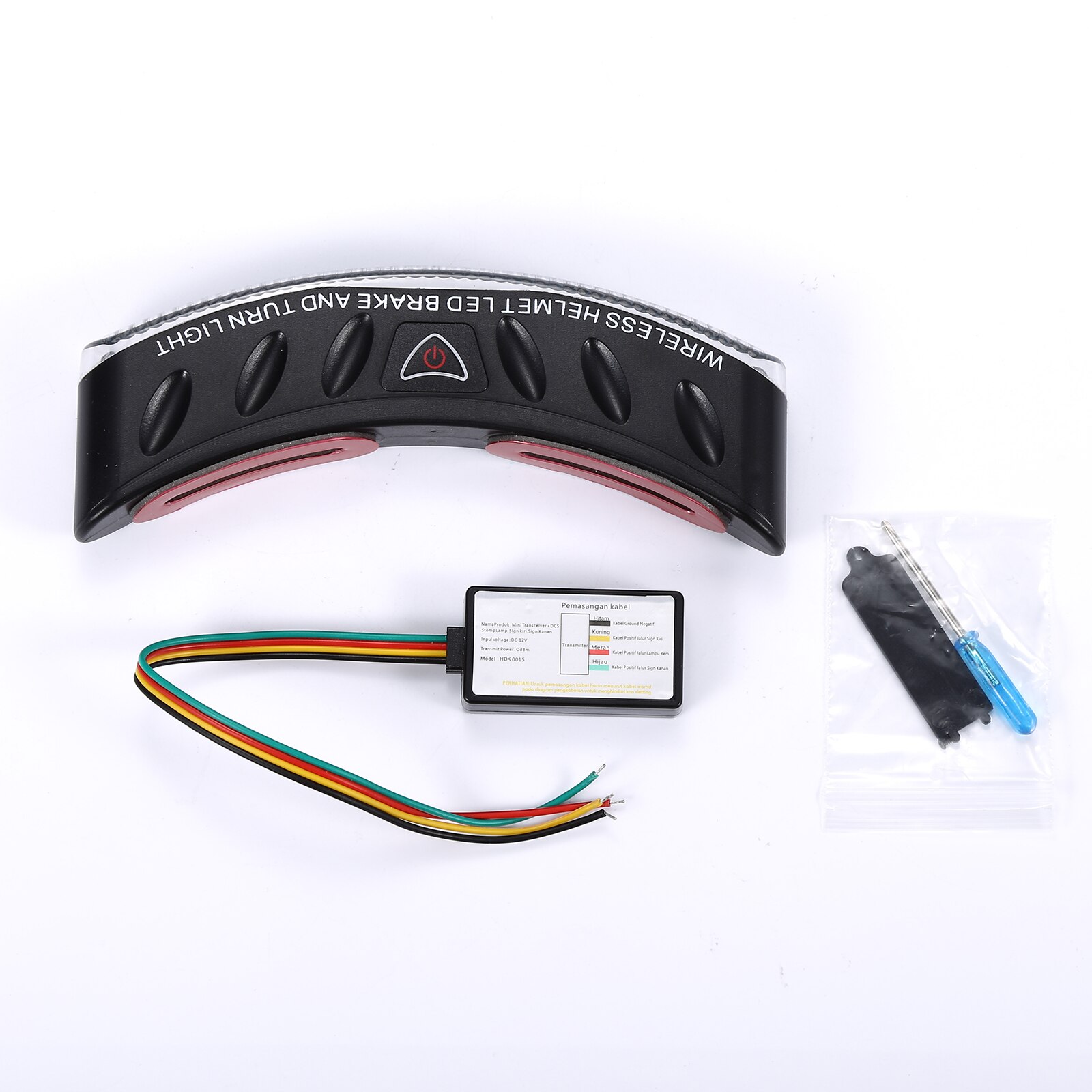 12V 8LED Motorcycle Helmet Light Wireless Luminous Modified Motocross Motorbike Helmet Brake Turn Signal Safety Light