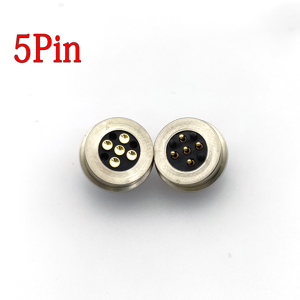 1/2/3/4/5- poliger stecker/buchse, 2a 5v dc-ladeanschluss, federbelasteter magnetischer pogo-pin-steckverbinder, rastermaß 13.5 mm, durchgangsloch: Elfenbein / Unter 5 stück