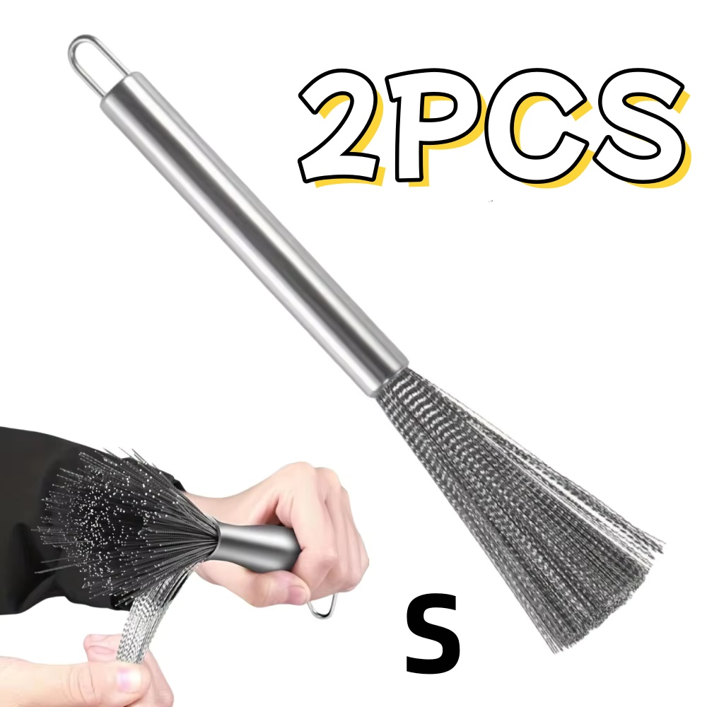 Brosse à Pot en acier inoxydable, brosse de nettoyage multifonctionnelle à Long manche, lavage suspendu pour évier de cuisine, outils d'épurateur, 1-2 pièces: Black