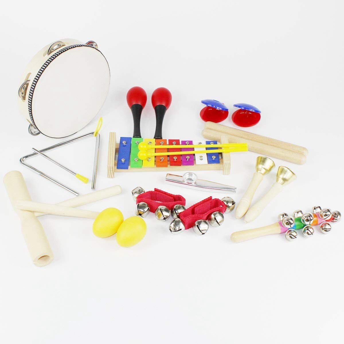 Ensemble d&#39;instruments de musique pour enfants, 22 pièces, jeu de Percussion, bracelet rythme, d&#39;anniversaire