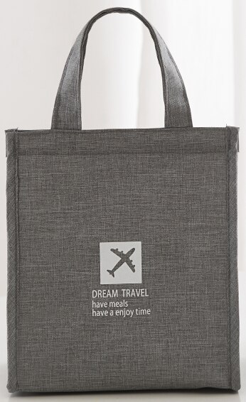 Oxford waterdichte lunchtas, draagbare voedsel geïsoleerde tas, kleine draagbare voedselzakken voor kinderen, schattige koeltassen: Grijs