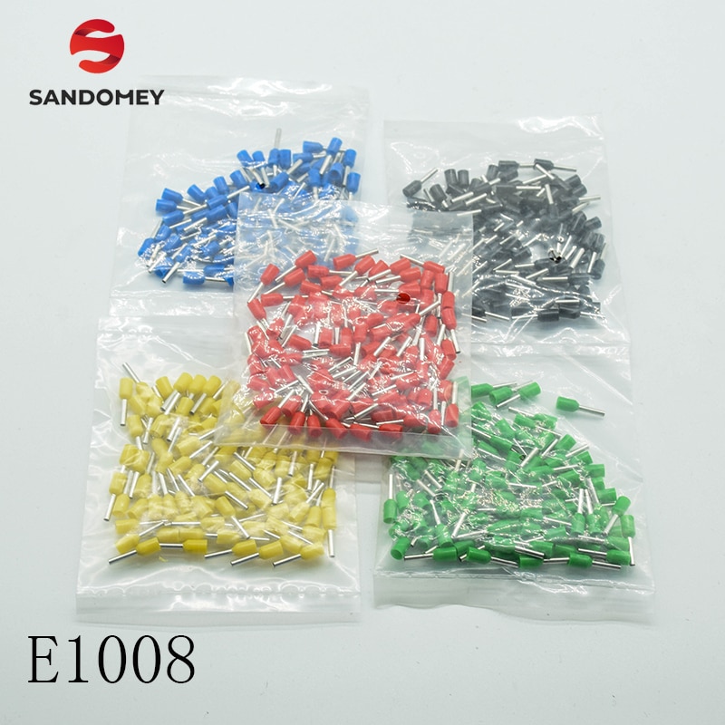 E1008 Tube insulating Insulated terminals 1MM2 Cable Wire Connector Insulating Crimp Terminal Connector 100PCS/Pack