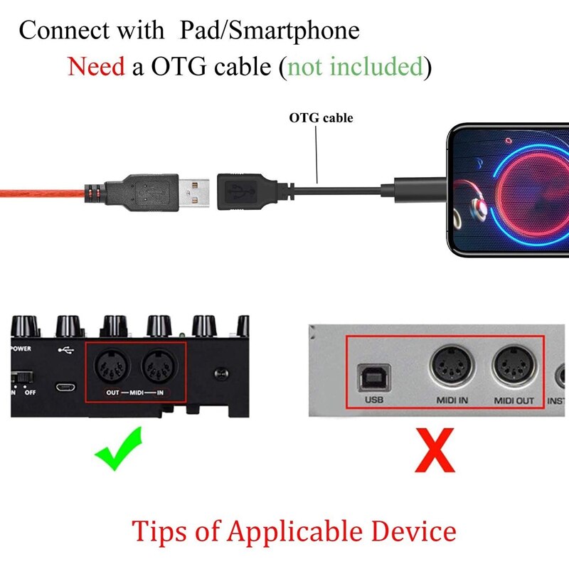 Elektrische Piano Drum Usb Input En Output Midi Kabel Converter Professionele Pc/Notebook Keyboard Adapter Kabel