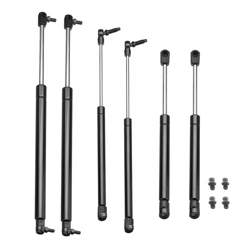 6pcs Bonnet + Tailgate + Rear Window Lift Supports Rod Arm Gas Springs Shocks Struts Bar Fit Jeep Grand Cherokee WJ WG 1999-2004: 6Pcs