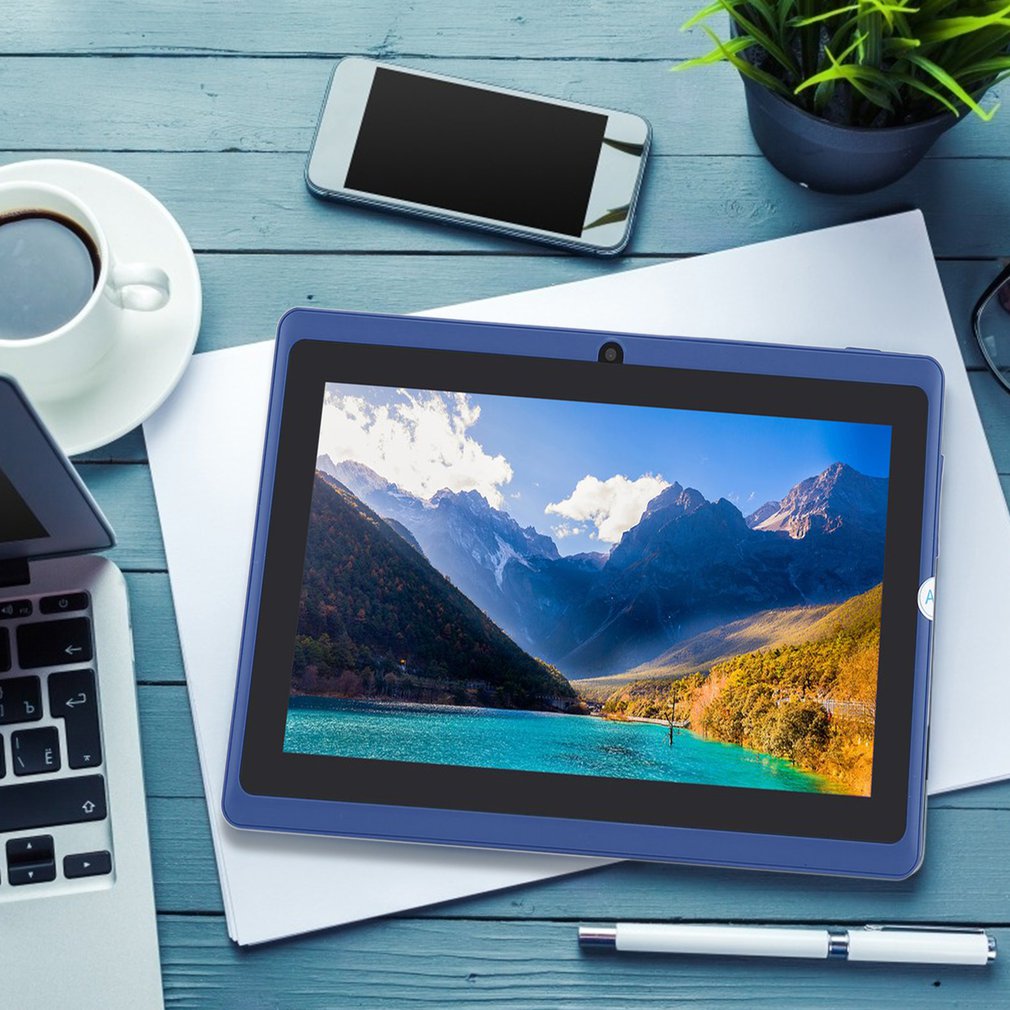 7 inch Blue Refurbished Q88 Quad-core Wifi Tablet Seven-inch USB Power Supply 512MB+4GB Durable Practical Tablet