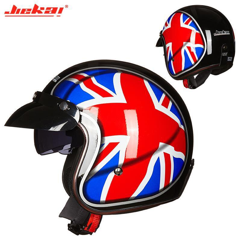 JIEKAI – demi-casque De Moto, accessoires De Moto, ouvert au visage, Jet Vintage, Scooter, Ski, 3/4: banner / XL